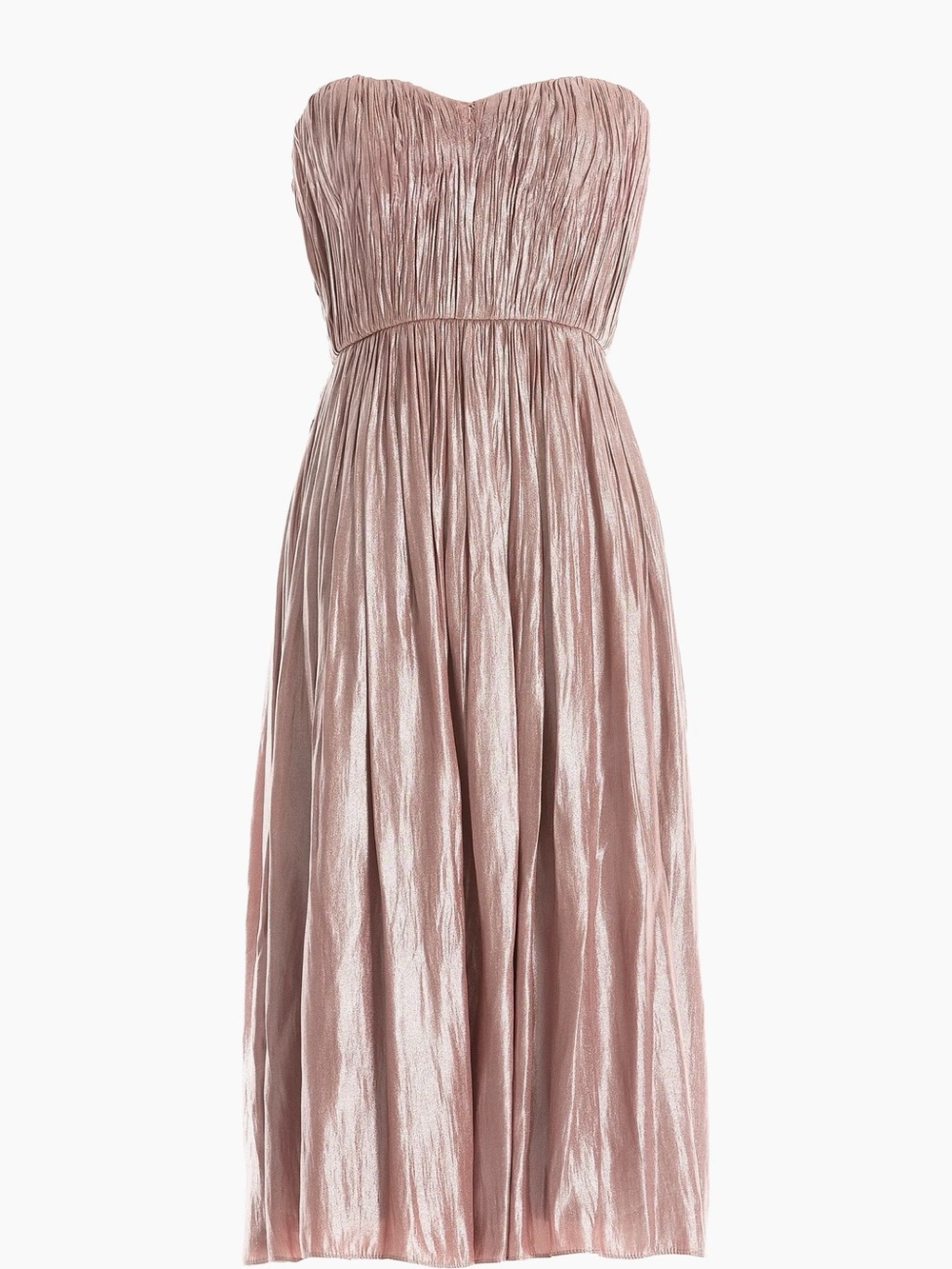 Dress the Population Metallic Blush Strapless Pleated Gown